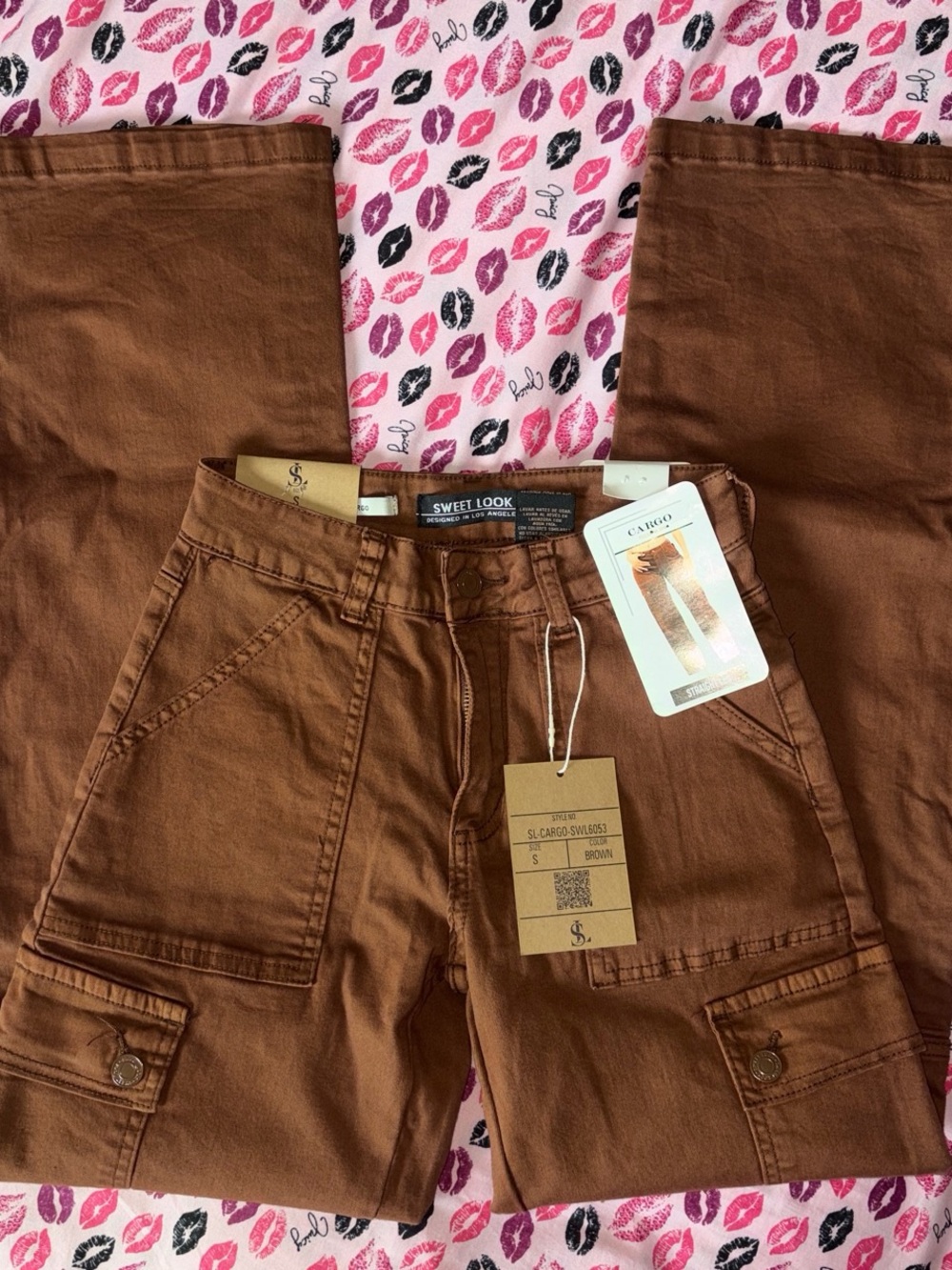 Sweet Look brown cargo straight leg pants
